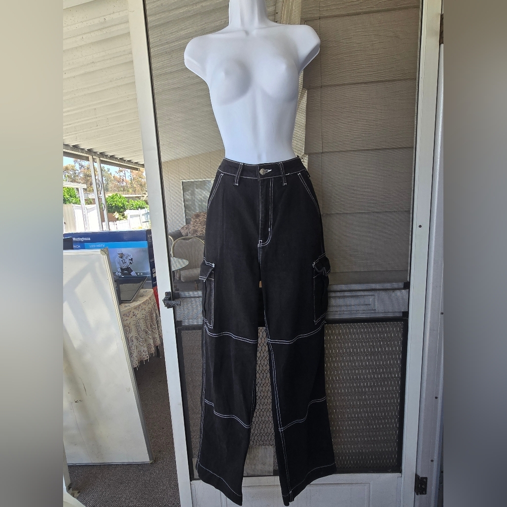 Contrast Stitch Cargo Pants [US 4/W27R]